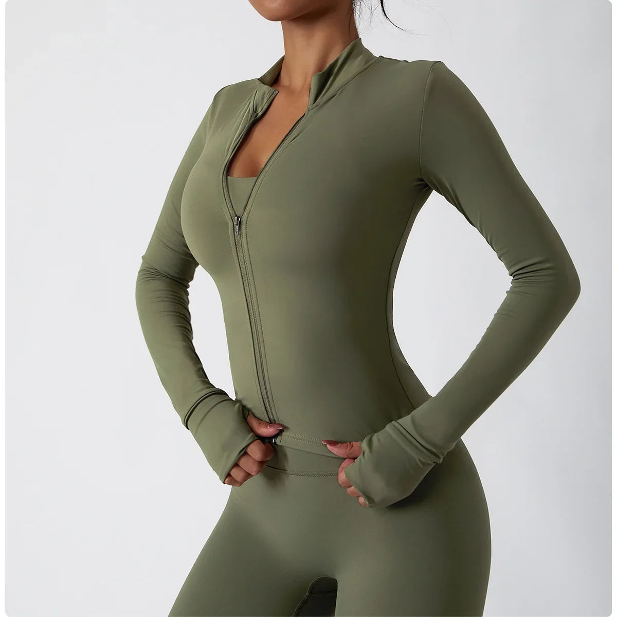 Women Zip Long Sleeve Sports Jacket