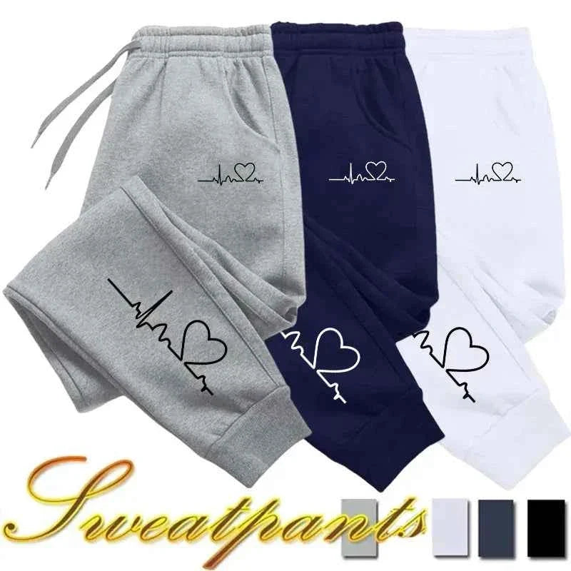 Heart Print Women's Sweatpants Jogging Pants