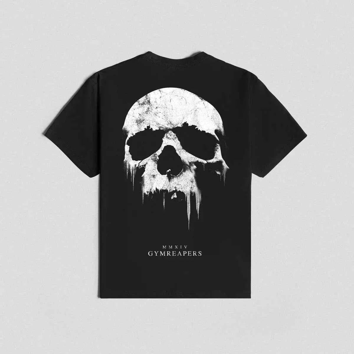 Men's Skull Print Cotton Gym T-Shirt
