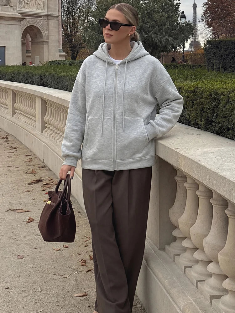 Women's Casual Zipper Hoodie with Pockets