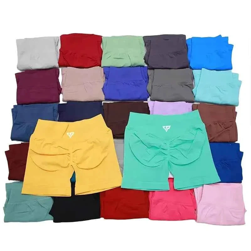 Seamless Silicone Printed Yoga Shorts