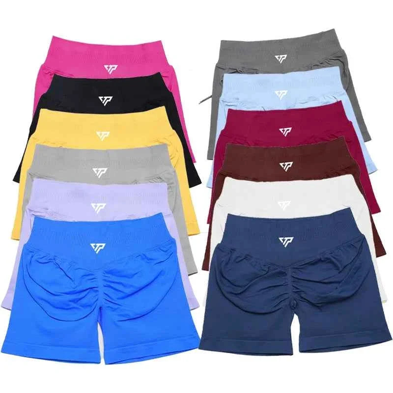 Seamless Silicone Printed Yoga Shorts
