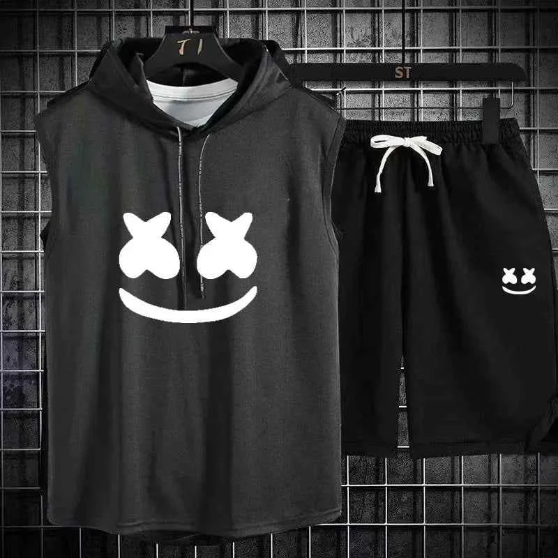 Summer Men's Casual Hooded Tracksuit Set