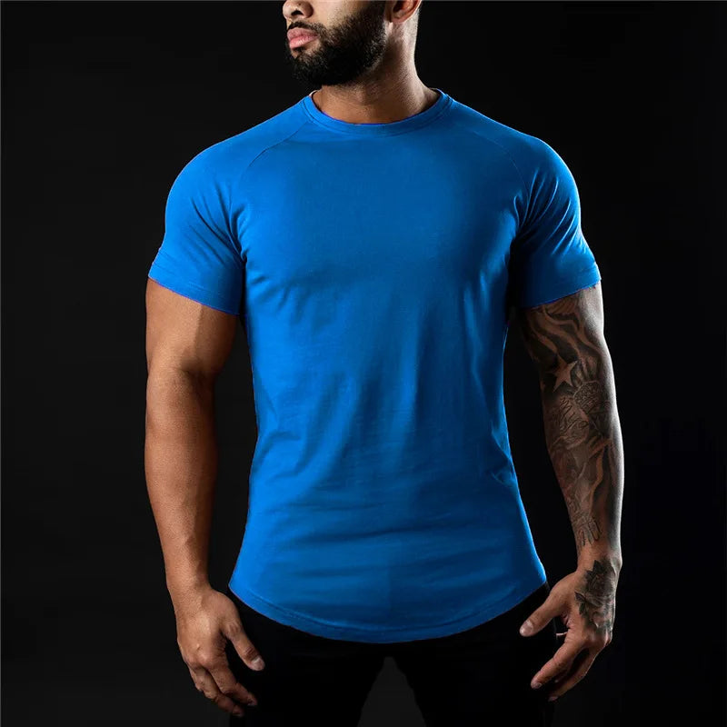 FlexFit Cotton Tee: Summer Athletic Muscle Shirt