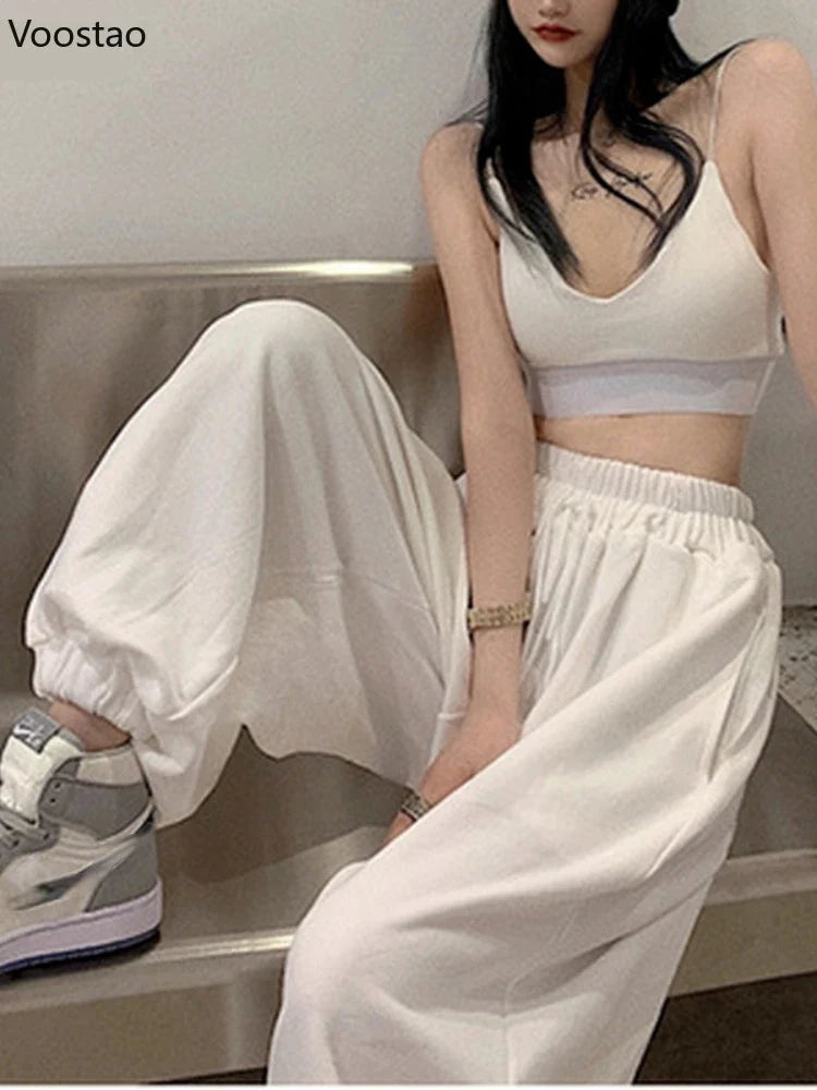 Chic White Ankle Joggers for Women