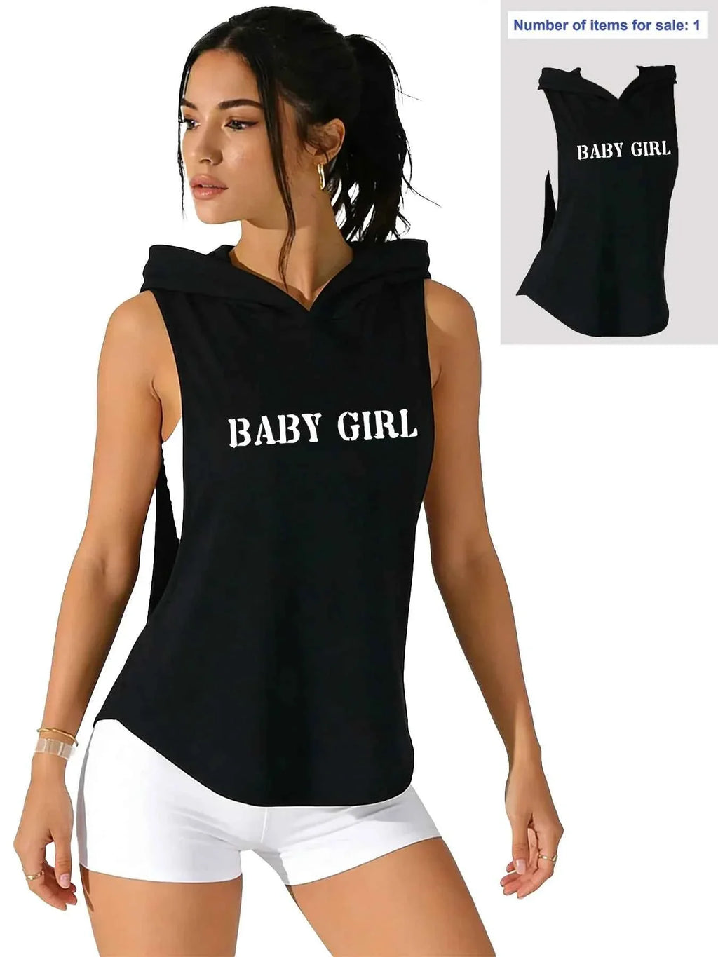 Baby Girl Cutout Hooded Tank Top