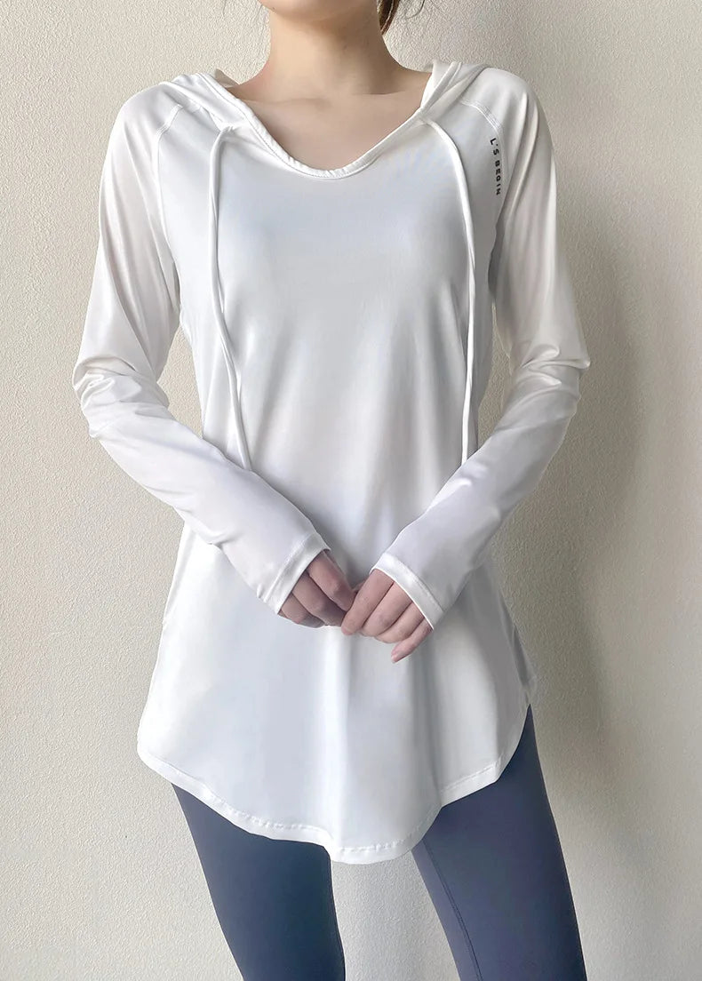 AirFlow Women's Hooded Yoga & Running Tee