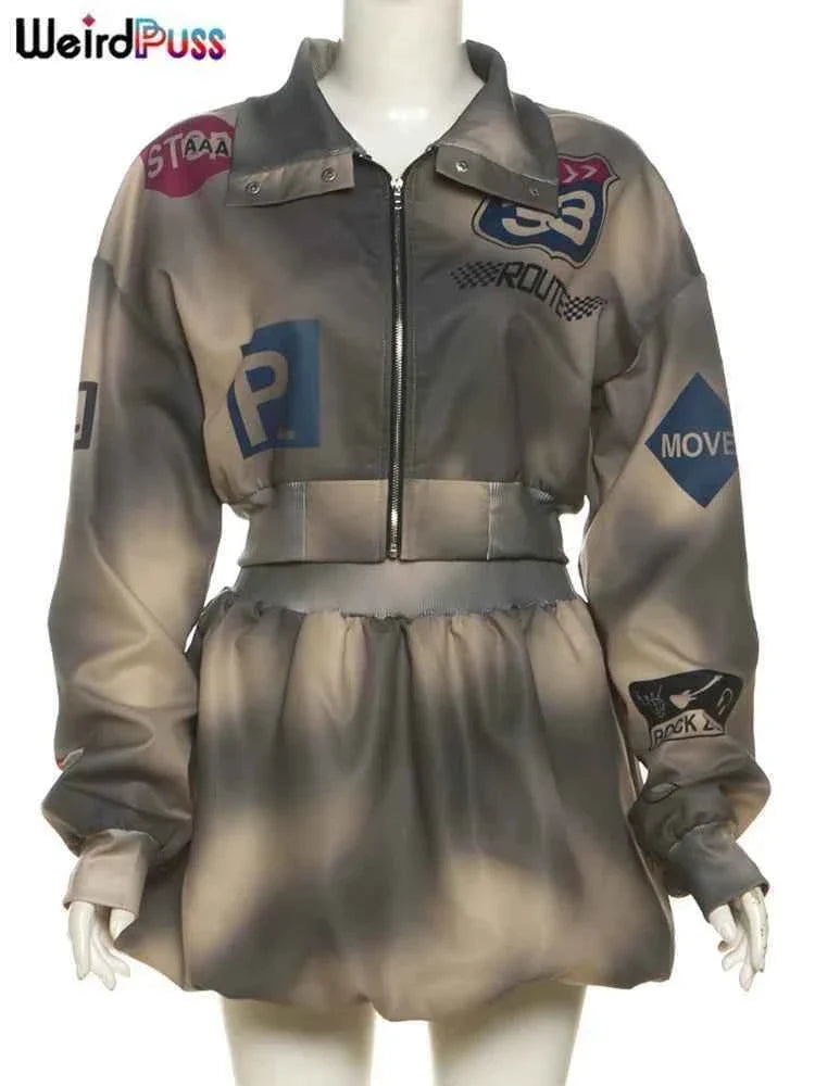 Weird Puss Tie-Dye 2 Piece Tracksuit Set