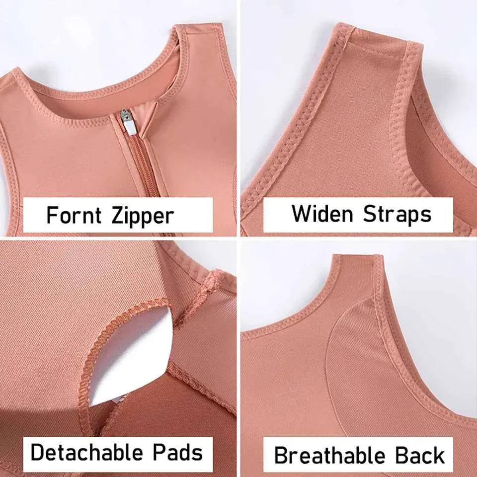 Plus Size Front Closure Sports Bra Tank Top