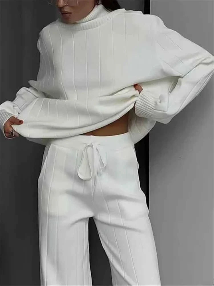 Autumn Winter Knitted Women's Tracksuit Set