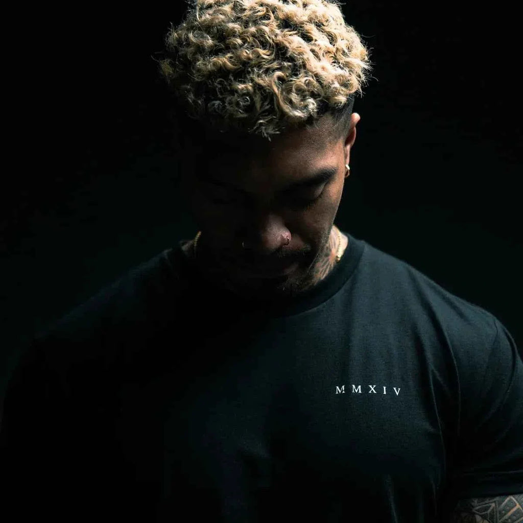 Men's Skull Print Cotton Gym T-Shirt
