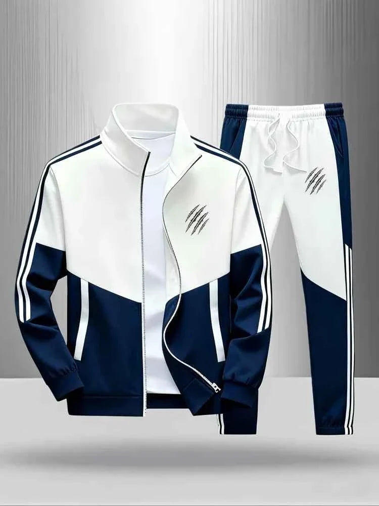 Men's Colorblock Tracksuit 2-Piece Set