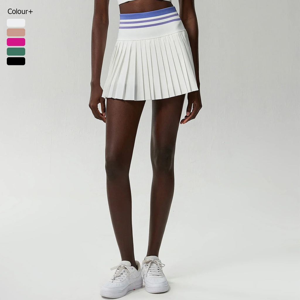 High-Waist Pleated Skort with Pockets for Active Women