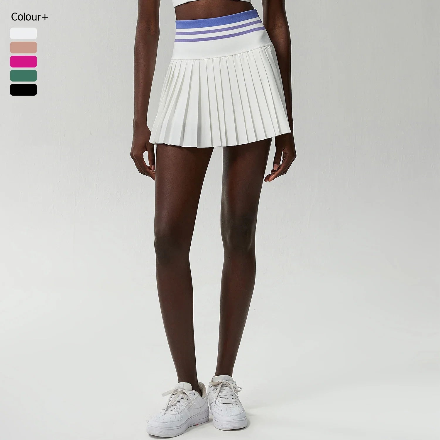 High-Waist Pleated Skort with Pockets for Active Women