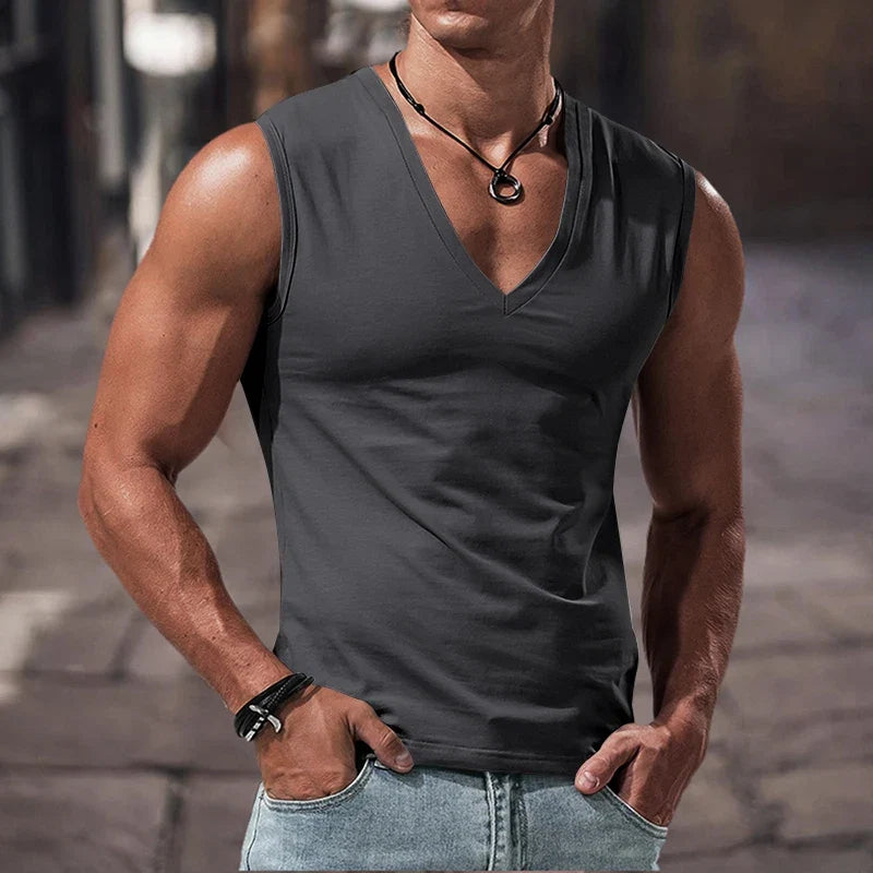 Men's Summer V-Neck Fitness Tank Top