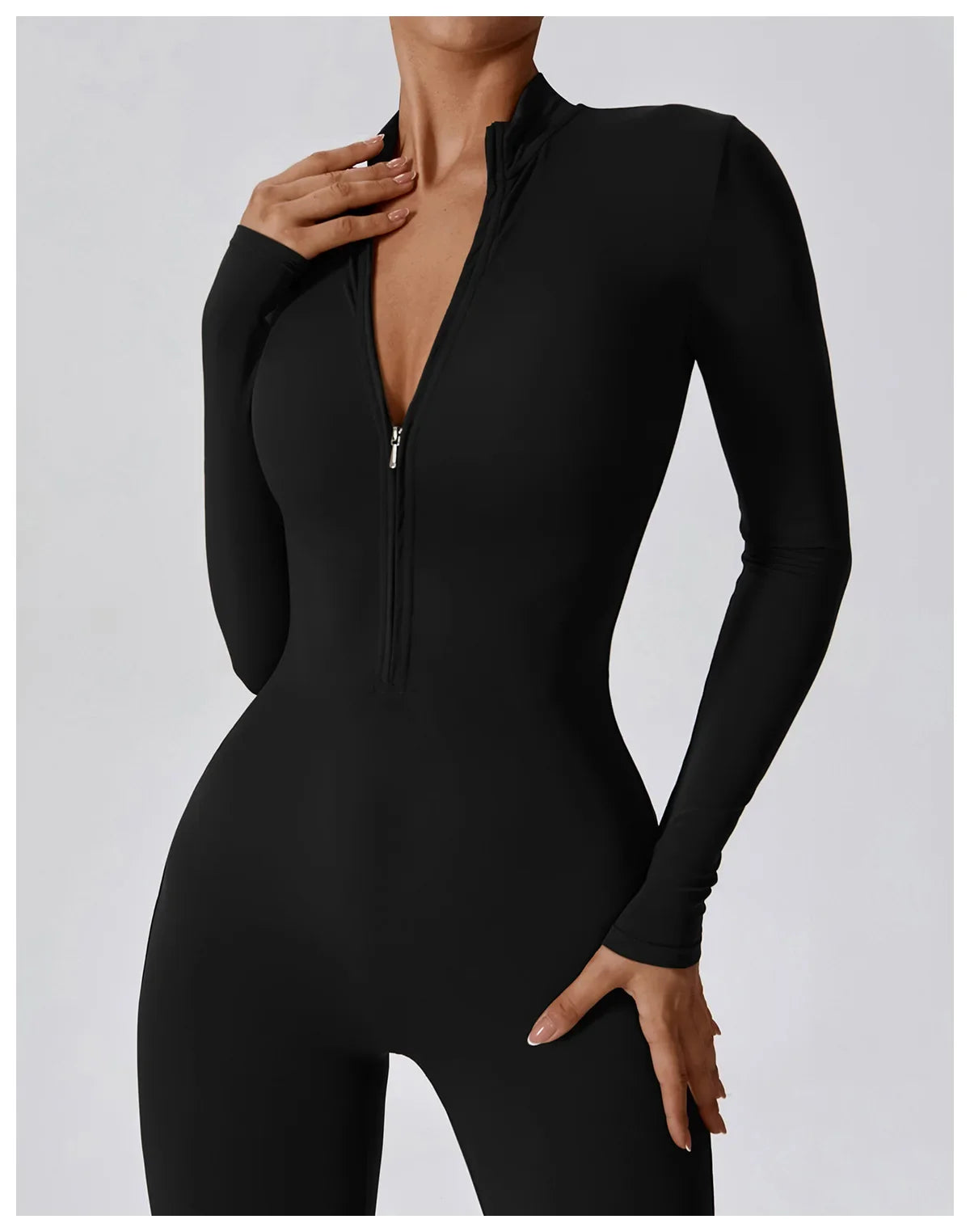 Yoga Jumpsuit Long Sleeved Zipper Rompers