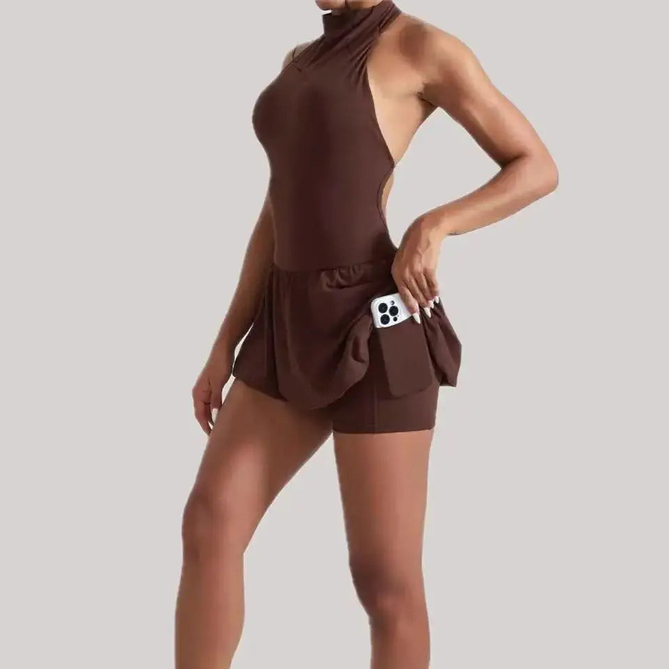 Ningyu High Neck Quick-Dry Tennis Golf Dress