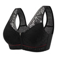Breathable Lace Front-Zip Sports Bra S-6XL