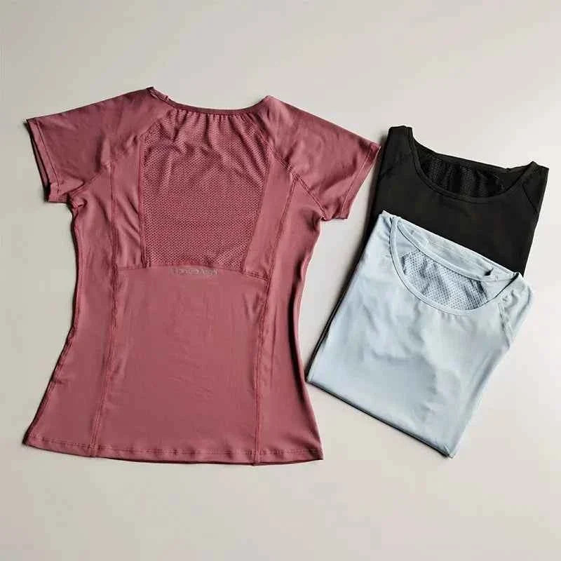 Women's Quick-Dry Mesh Yoga T-Shirt