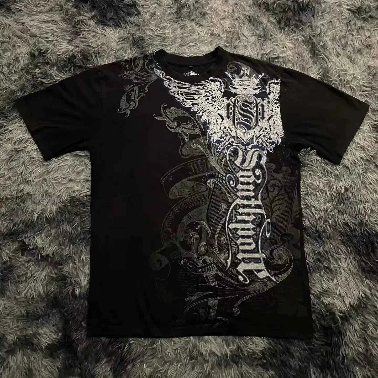 Y2K Gothic Oversized Motorcycle T-Shirt Unisex
