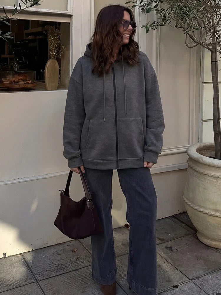 Women's Casual Zipper Hoodie with Pockets