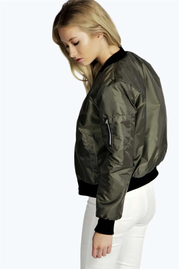 Vintage Chic O-Neck Bomber: Fall Fashion Essential