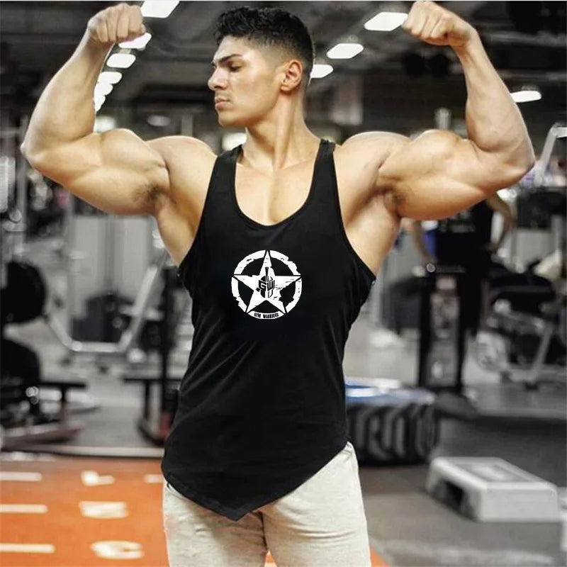 FlexFit Cotton Sleeveless Muscle Tank - Irregular Hem