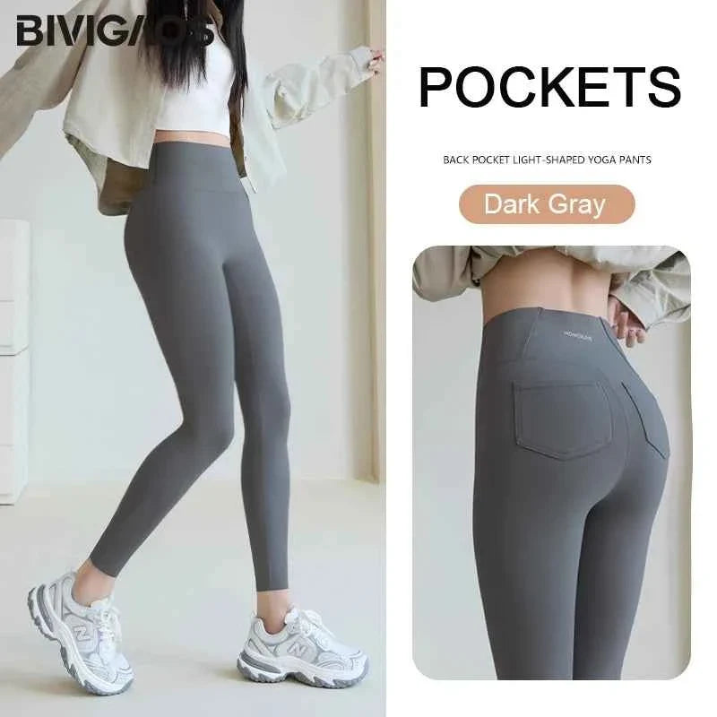BIVIGAOS Women's Sharkskin Leggings - White