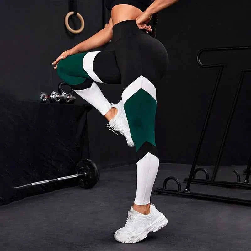 Colorblock High Waist Yoga Pants for Women