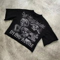 M3en's Abstract Face Print Oversized Streetwear Tee
