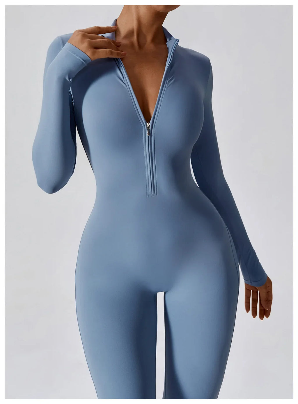 Yoga Jumpsuit Long Sleeved Zipper Rompers