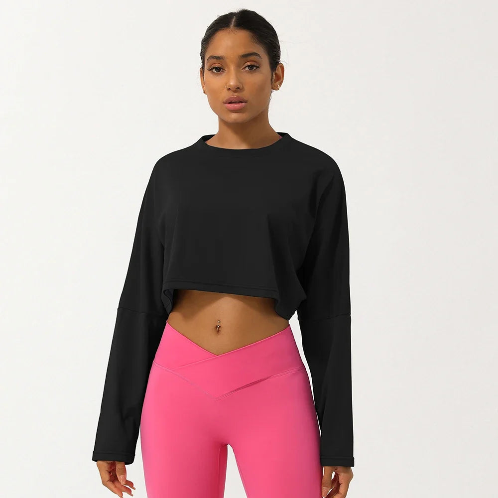 Women's Long Sleeve Fitness Crop Top