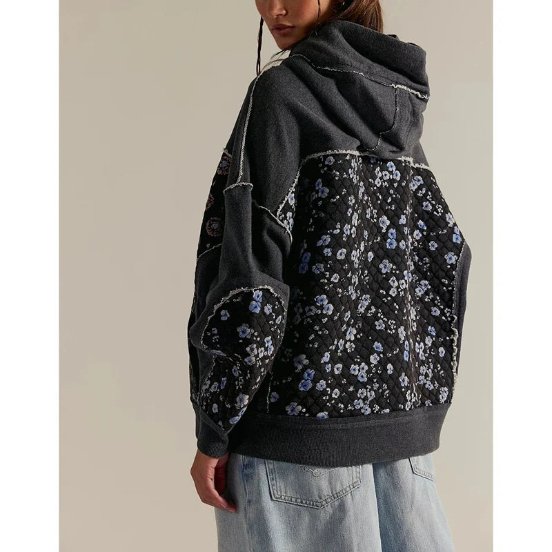 BlossomQuilt Y2K Hooded Streetwear Sweatshirt