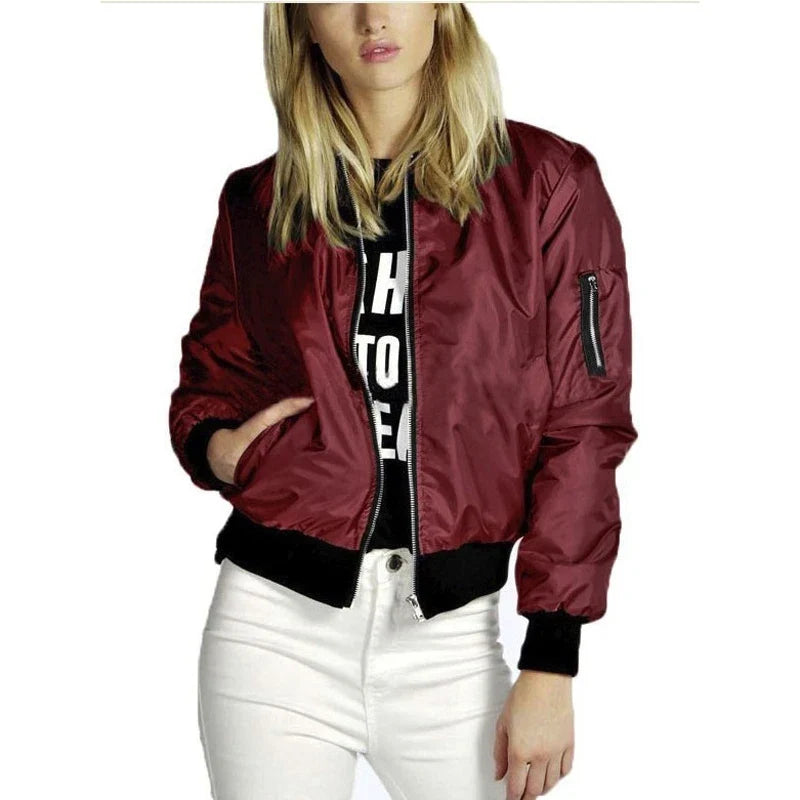 Vintage Chic O-Neck Bomber: Fall Fashion Essential