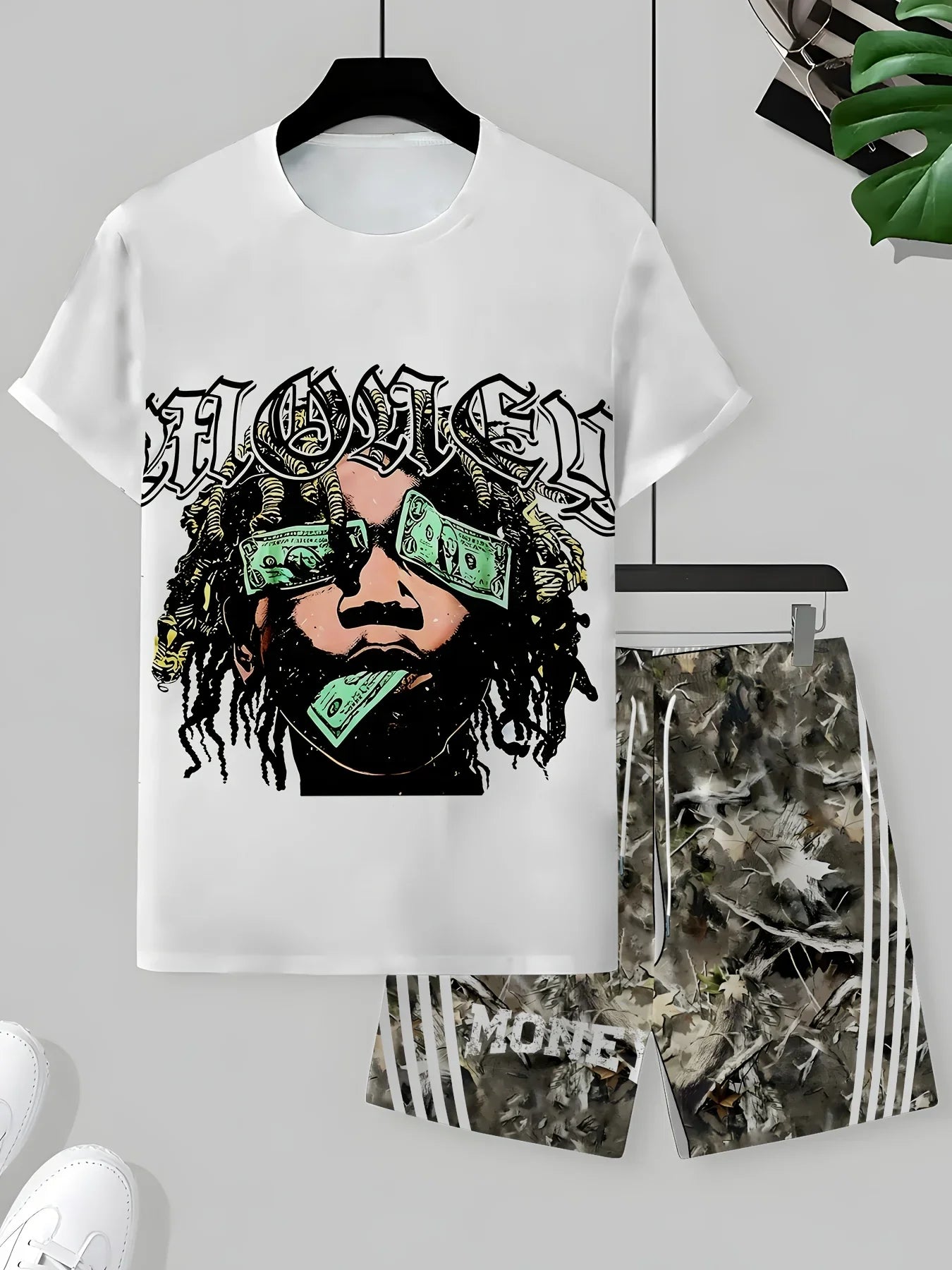 Men's 3D Print Summer Short-Sleeve Set