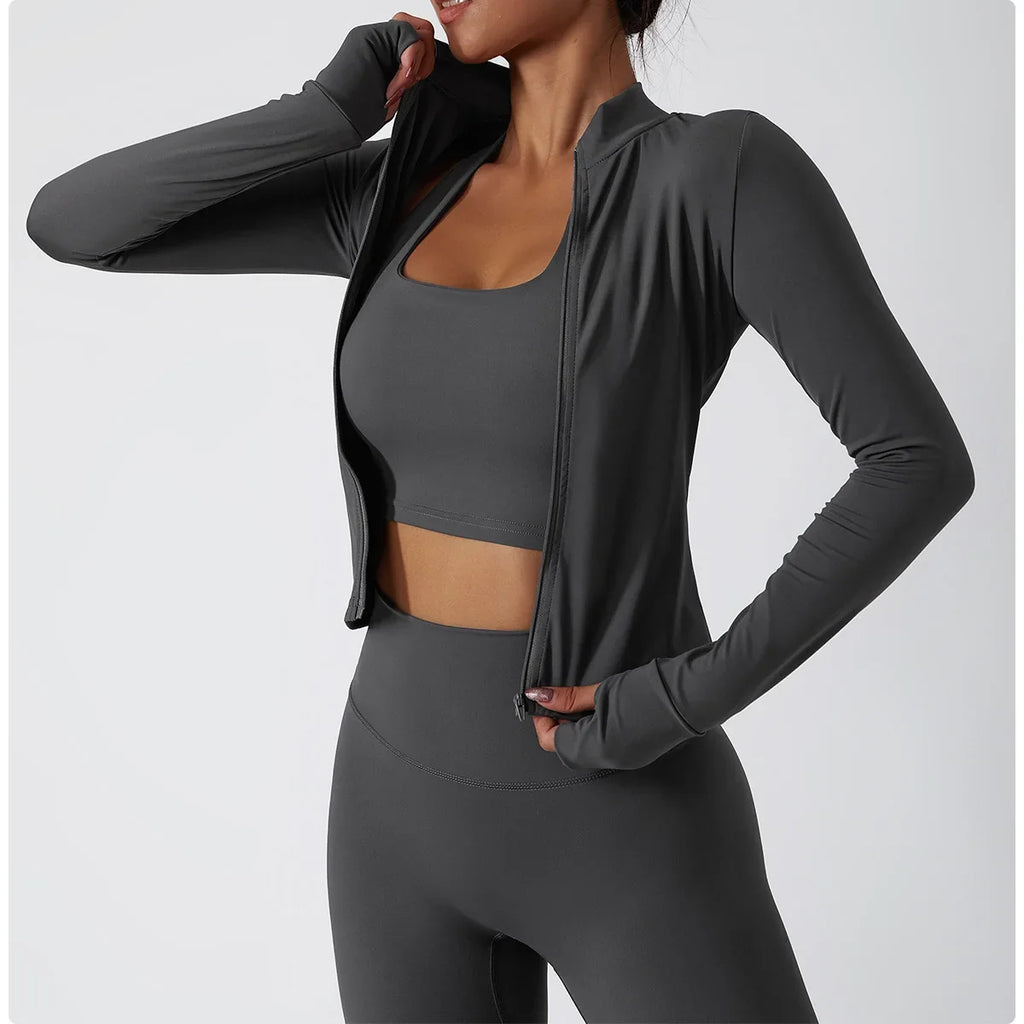 Women Zip Long Sleeve Sports Jacket