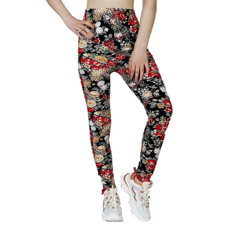 Floral Print High Elasticity Fashion Leggings