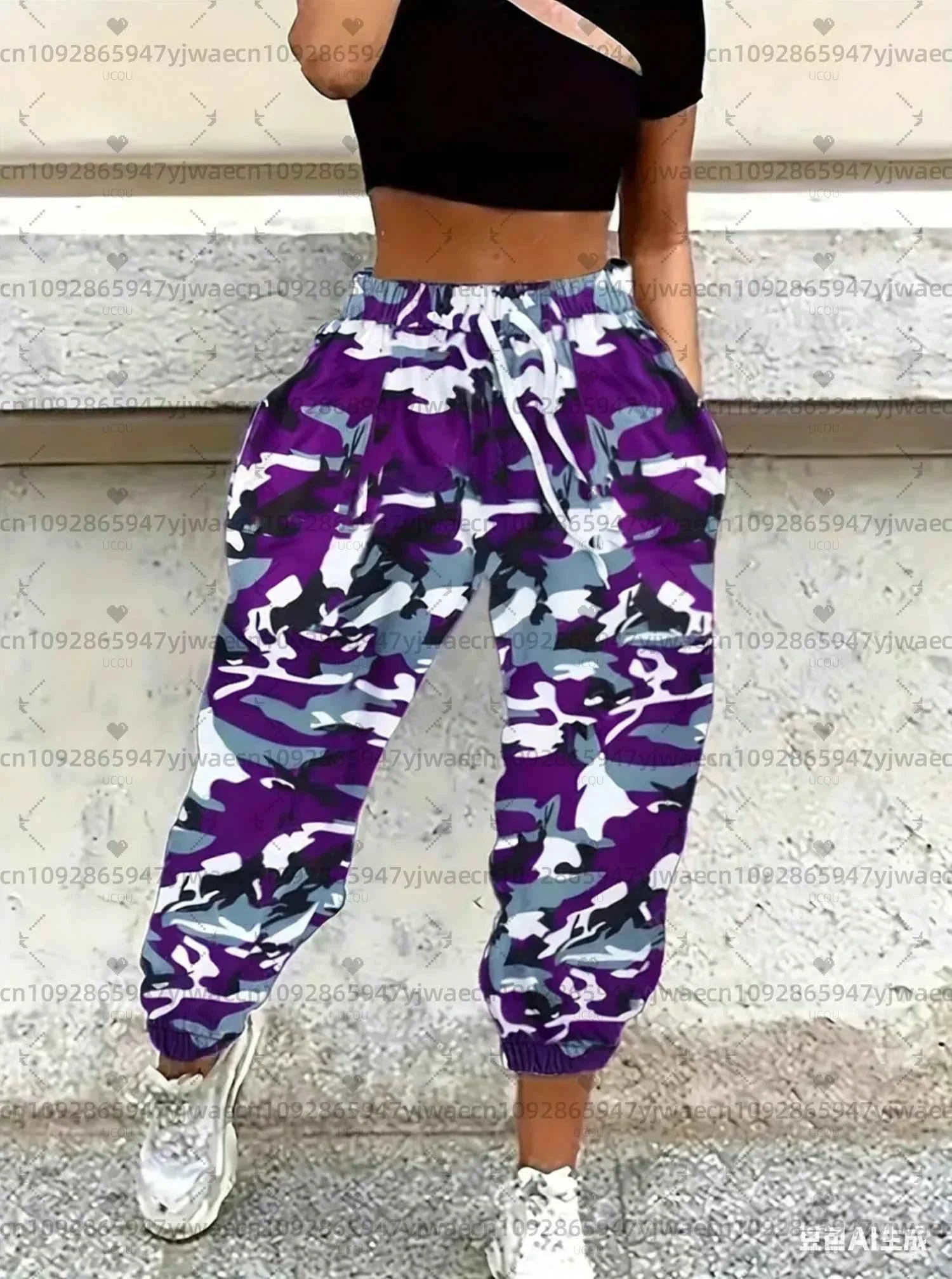 Women's Spring Camo Jogger Pants - 3D Print