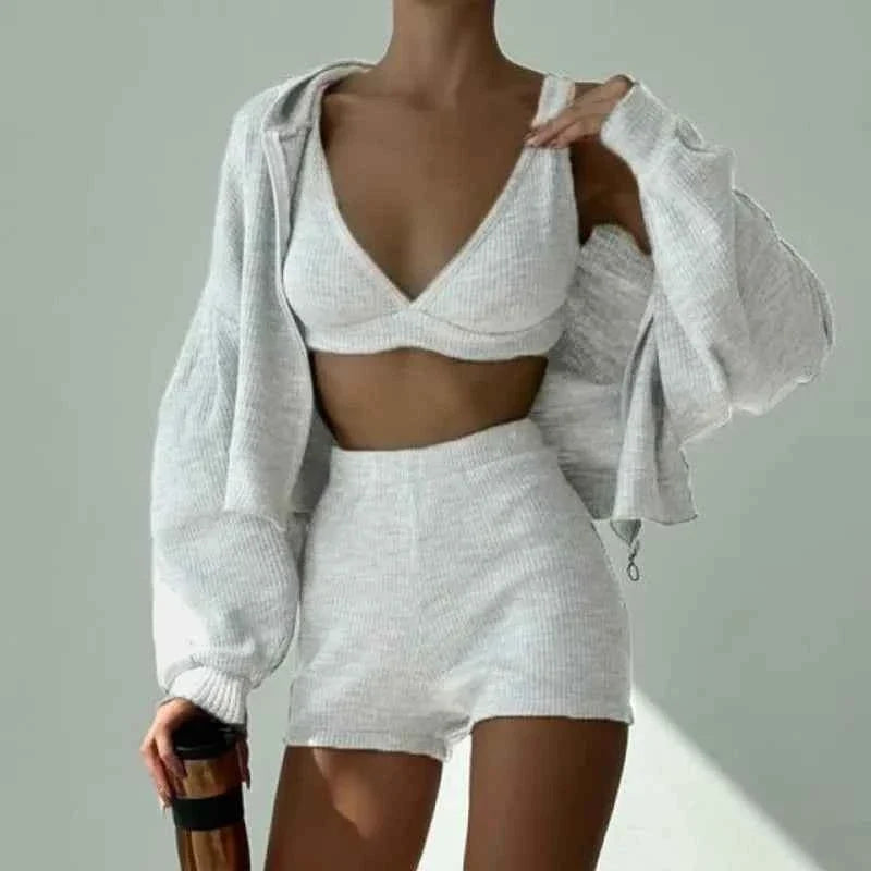 Solid Sport 3-Piece Women's Tracksuit Set