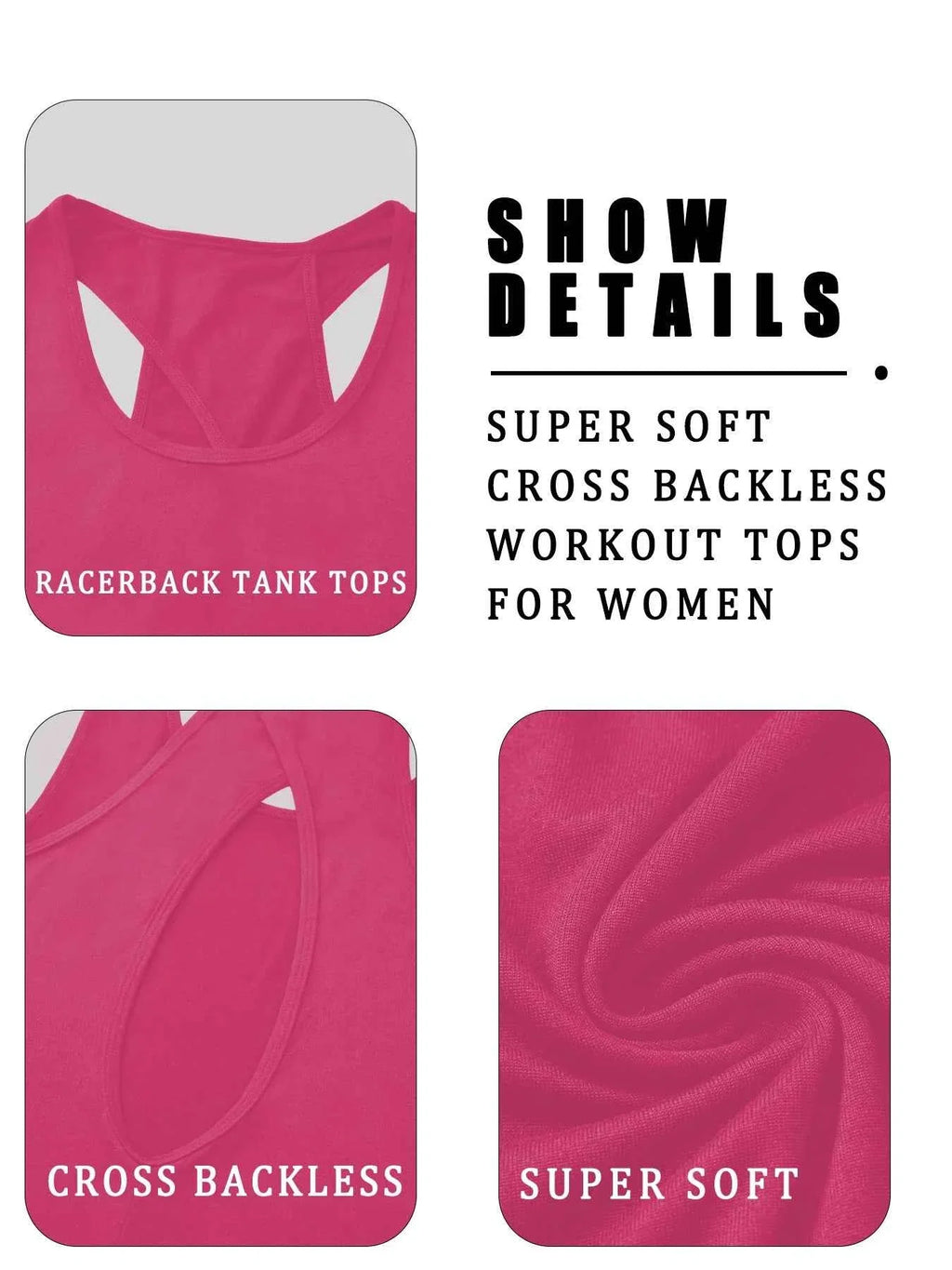 Super Soft Cross Backless Racerback Yoga Tops