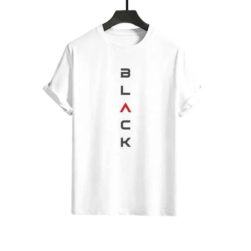 Men's Black Letter Print Summer Short Set