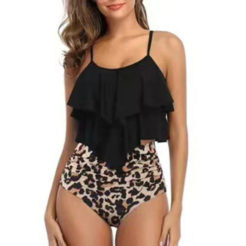 RuffleWave: Chic High Waist Bikini & Tankini Set