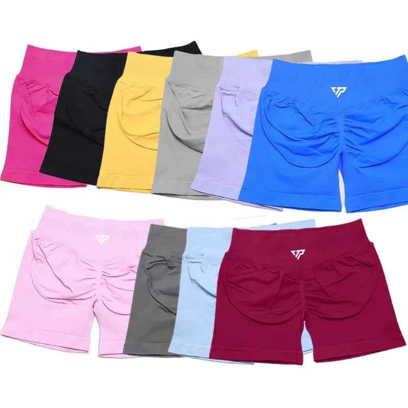 Seamless Silicone Printed Yoga Shorts