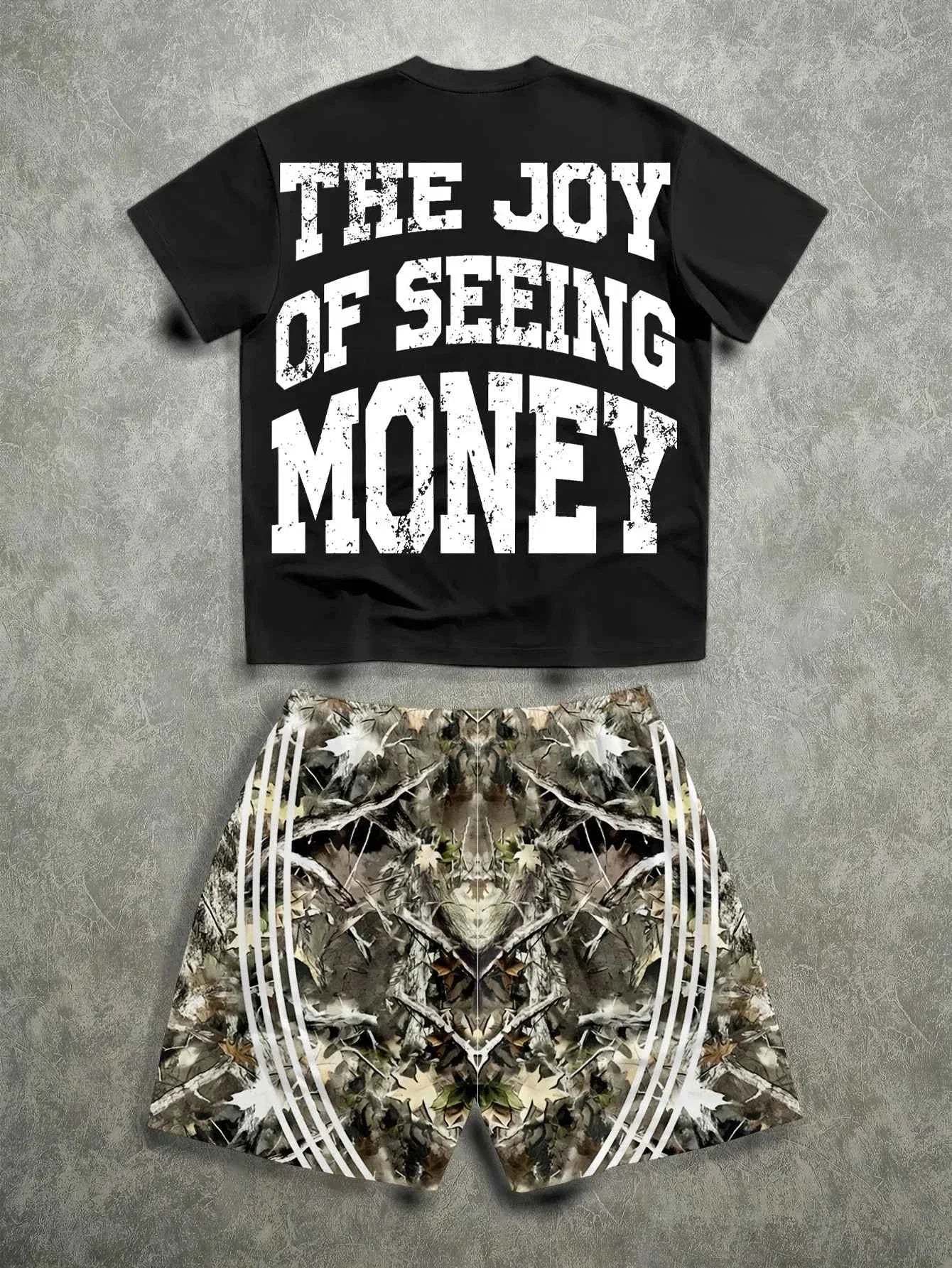 Men's 3D Print Summer Short-Sleeve Set