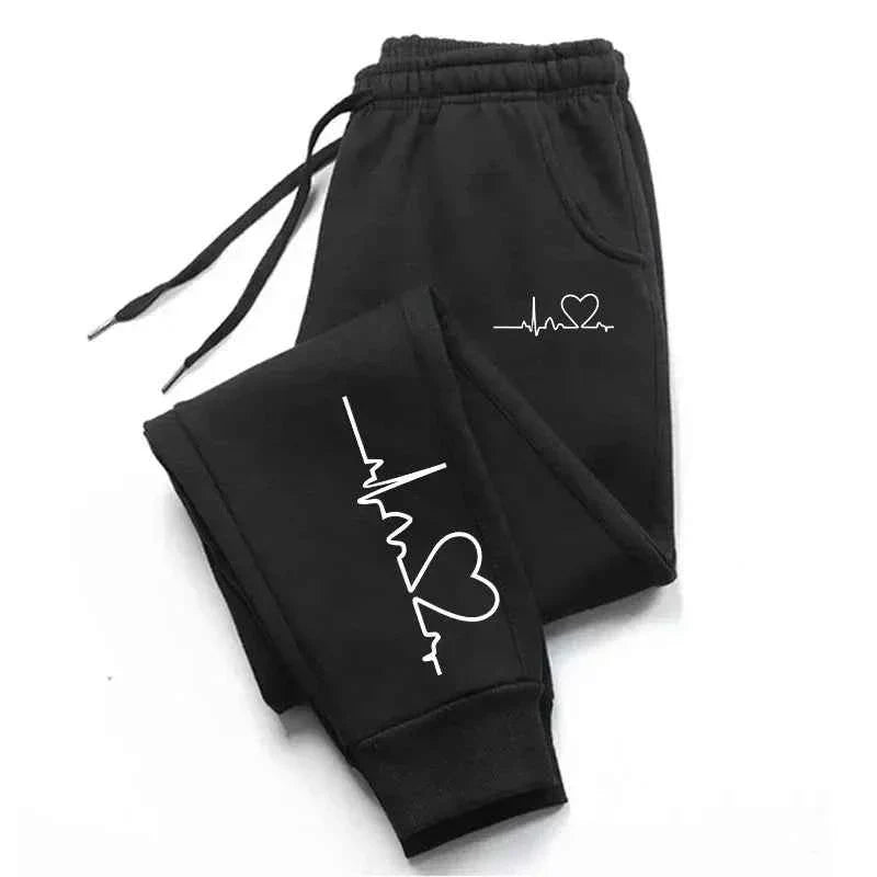 Heart Print Women's Sweatpants Jogging Pants
