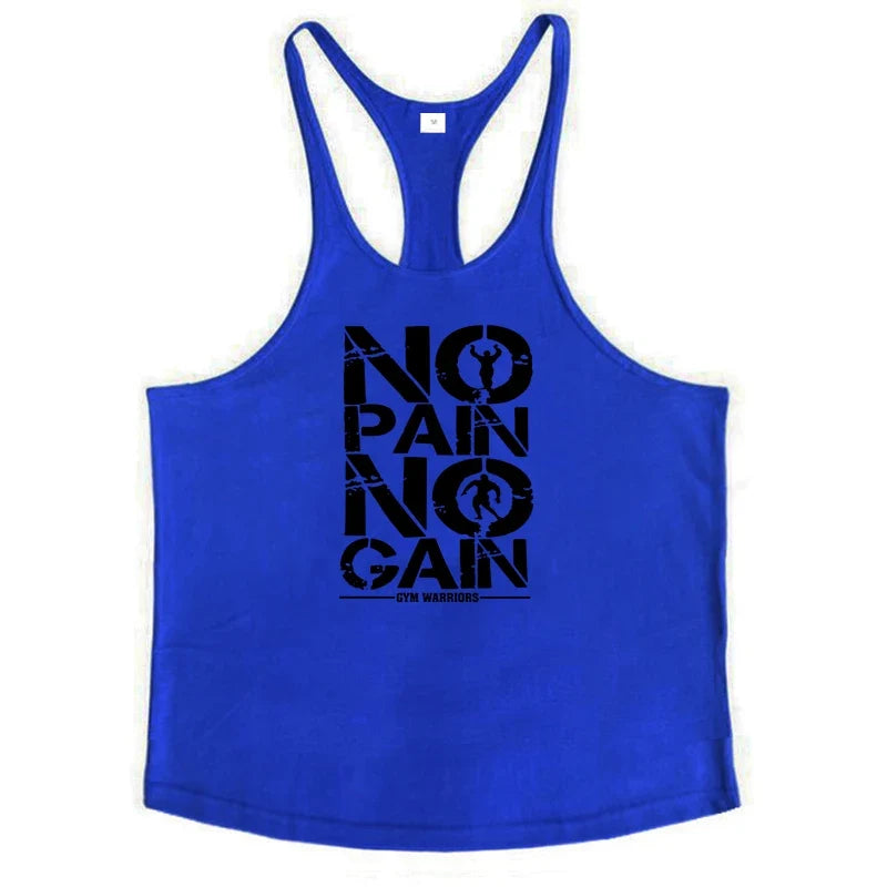 NO PAIN NO GAIN Gym Stringer Tank Top Men