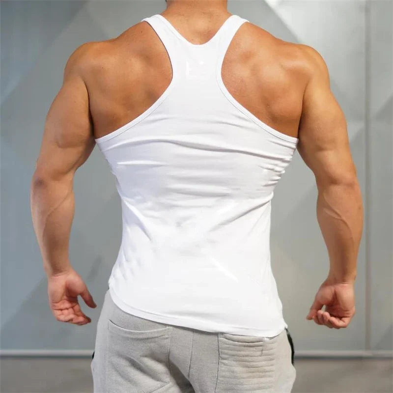 FlexFit Cotton Sleeveless Muscle Tank - Irregular Hem