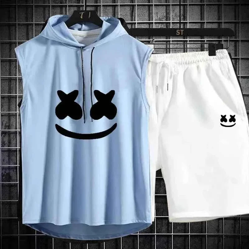 Summer Men's Casual Hooded Tracksuit Set