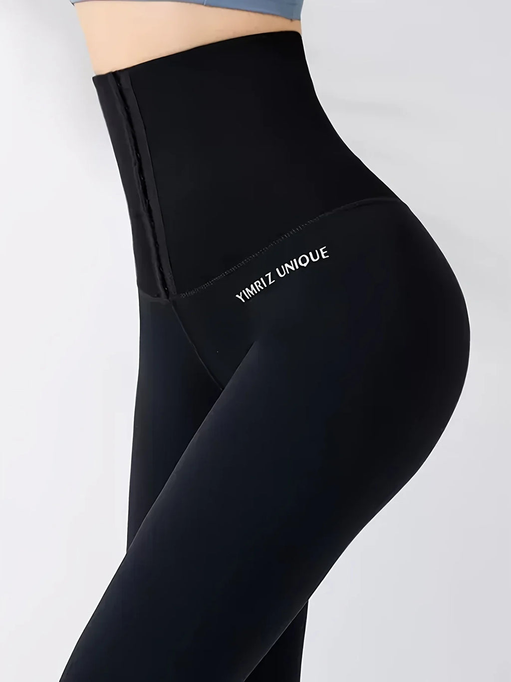 Women's High Waist Button Closure Yoga Leggings