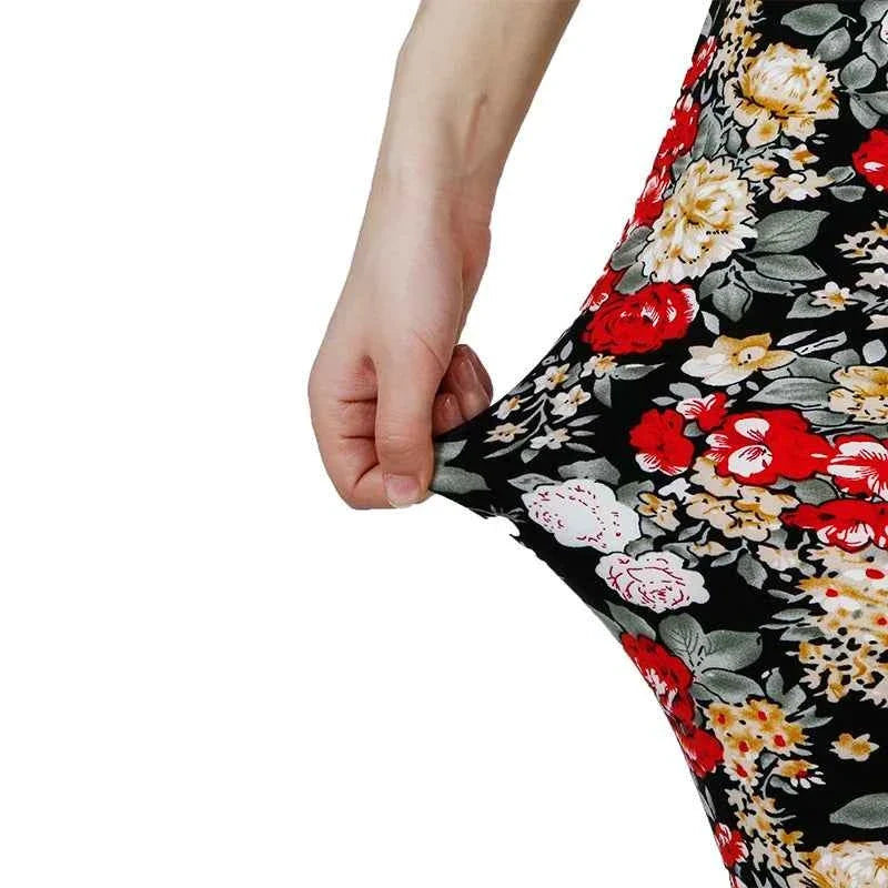 Floral Print High Elasticity Fashion Leggings